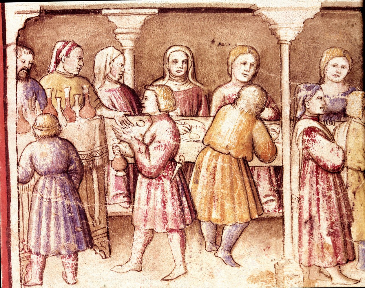 Scène de banquet dans un riche manoir de Padoue - Unknown artist