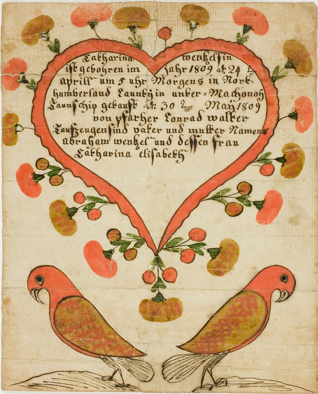 Certificat de baptême de Catharina Wentzelsin - Unknown artist
