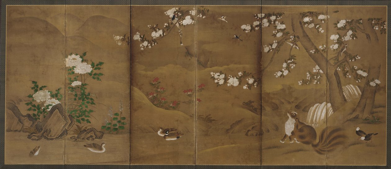 Oiseaux, fleurs des saisons et civettes - Unknown artist