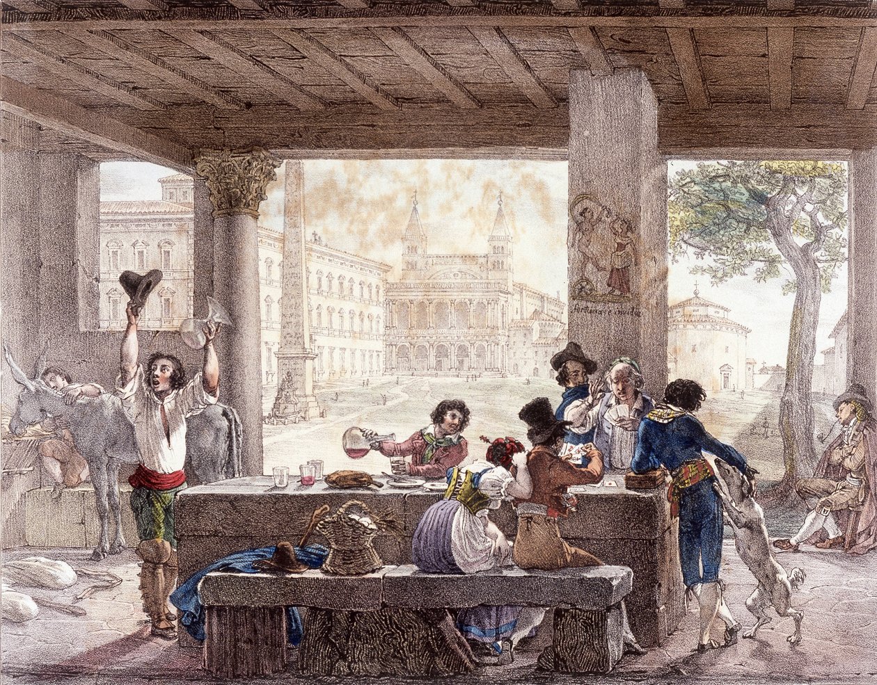Bistro à Rome vers 1820 - Unknown artist