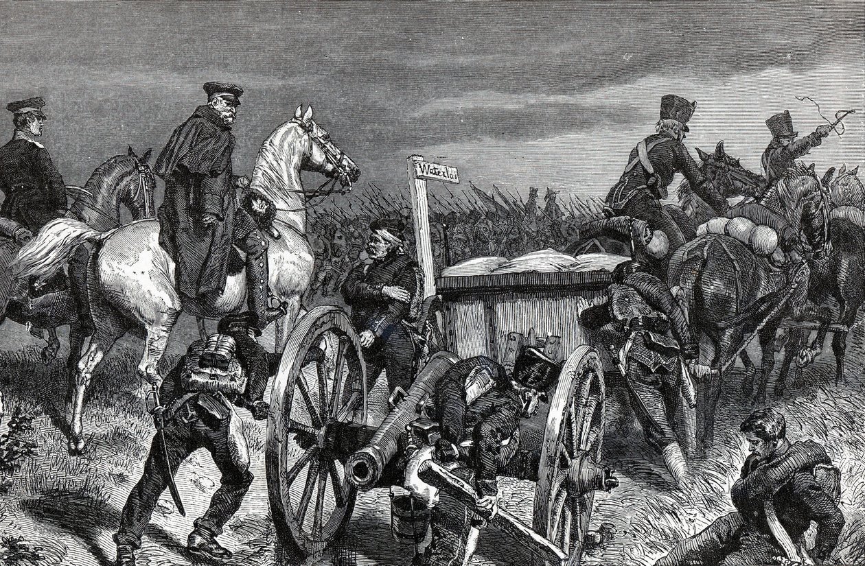 La marche de Blücher vers Waterloo - Le général prussien Gebhard Leberecht von Blücher (1742-1819) mène ses troupes à Waterloo - Unknown artist