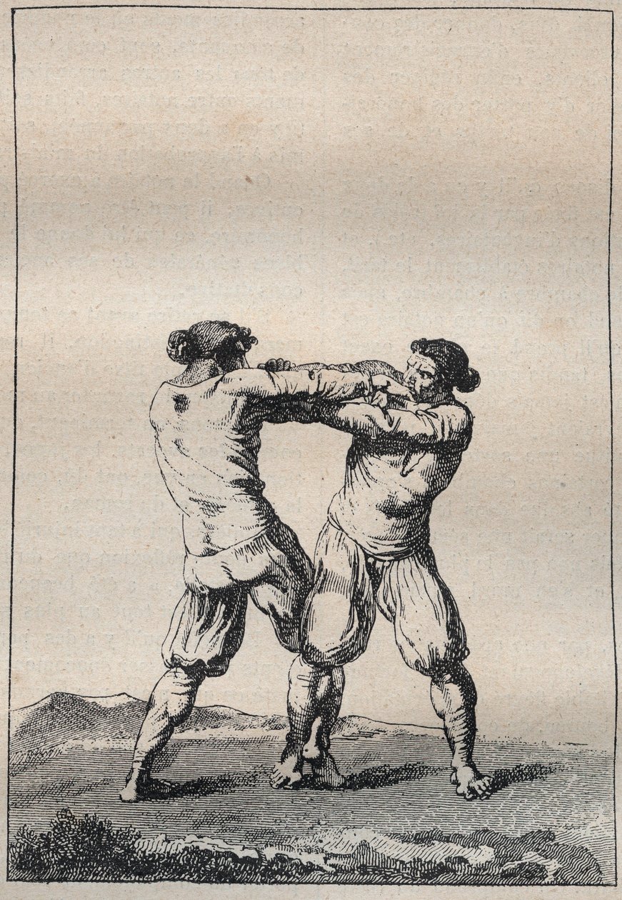 Lutteurs bretons gravure dans « Voyage dans le Finistère ou État de ce département en 1794 et 1795 » par Jacques Cambry (1749-1807) - Unknown artist