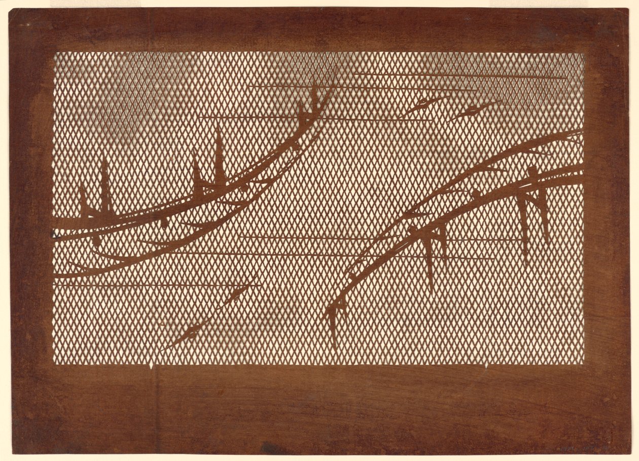 Ponts et chauves-souris sur treillis - Unknown artist