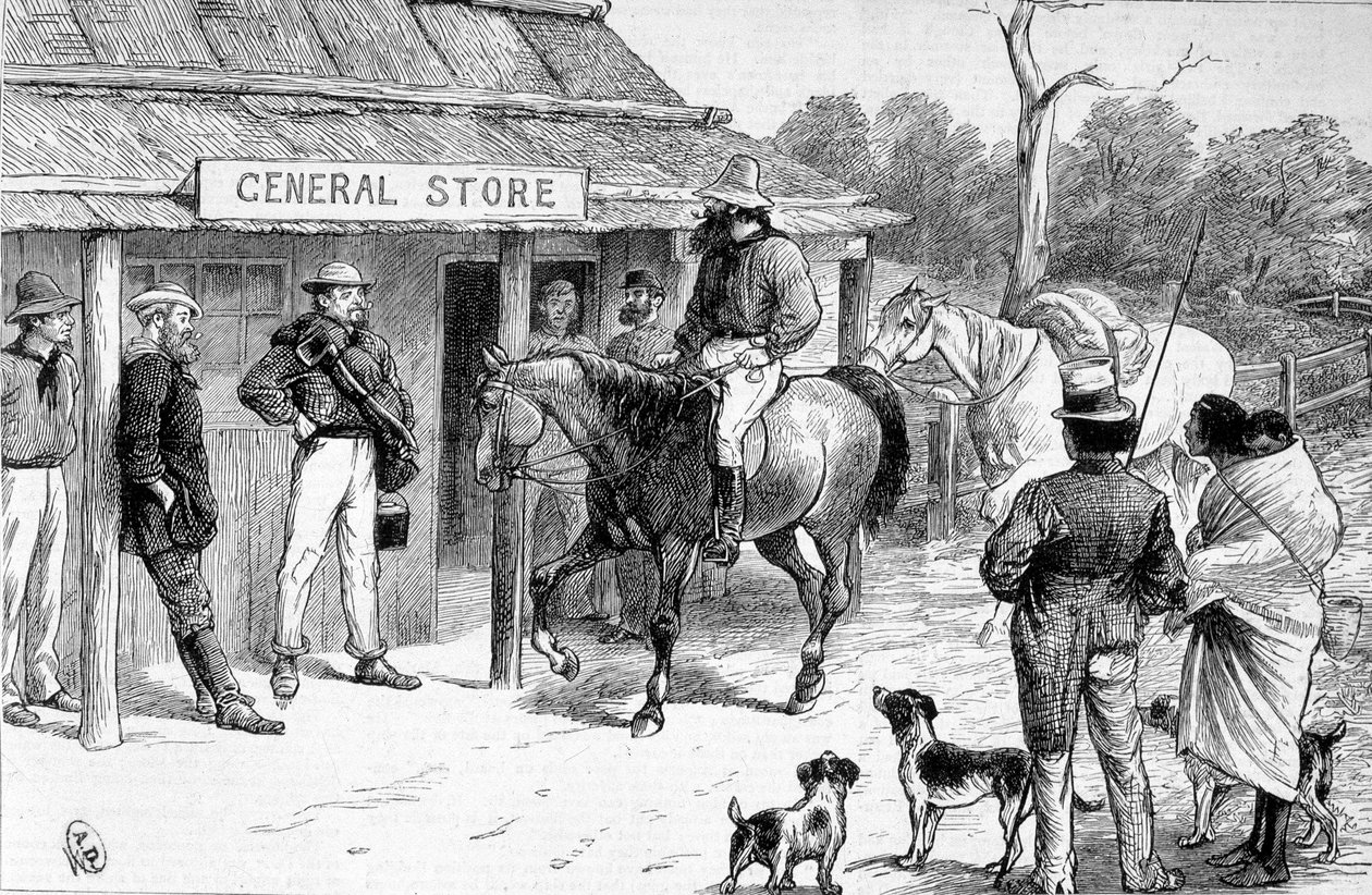 Boutique de brousse en Australie, vers 1880. - Unknown artist