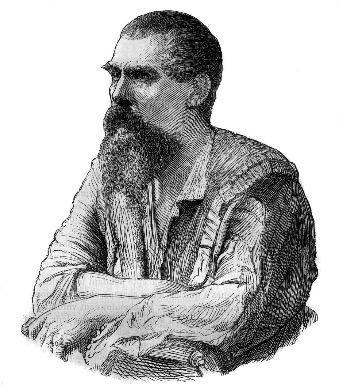 Portrait de Richard Burton, explorateur britannique, écrivain, soldat et diplomate - gravure dans «Histoire pittoresque des grands voyages au XIXe siècle». 1877 - Unknown artist