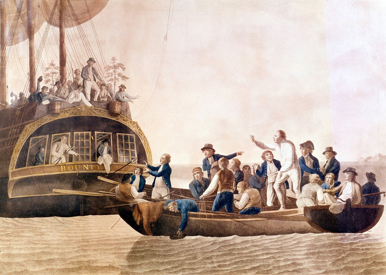 Capitaine William Bligh (1754 - 1817) du Bounty abandonné par son équipage. - Unknown artist