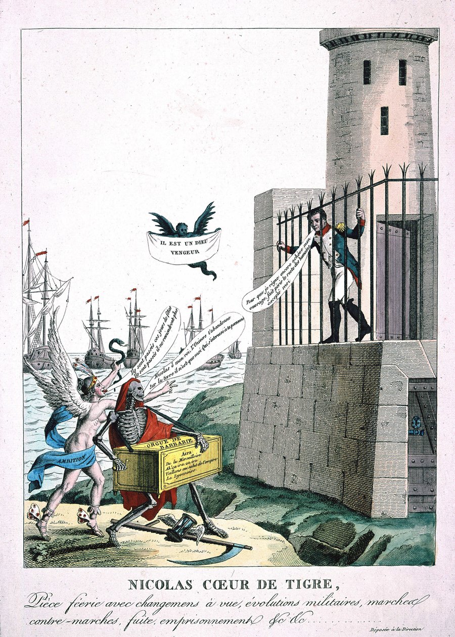 Caricature contre Napoléon Ier avec personnification de l