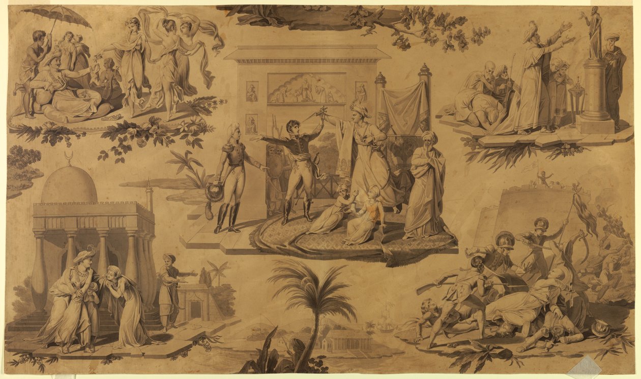 Carton pour textile imprimé : Les Français en Égypte - Unknown artist