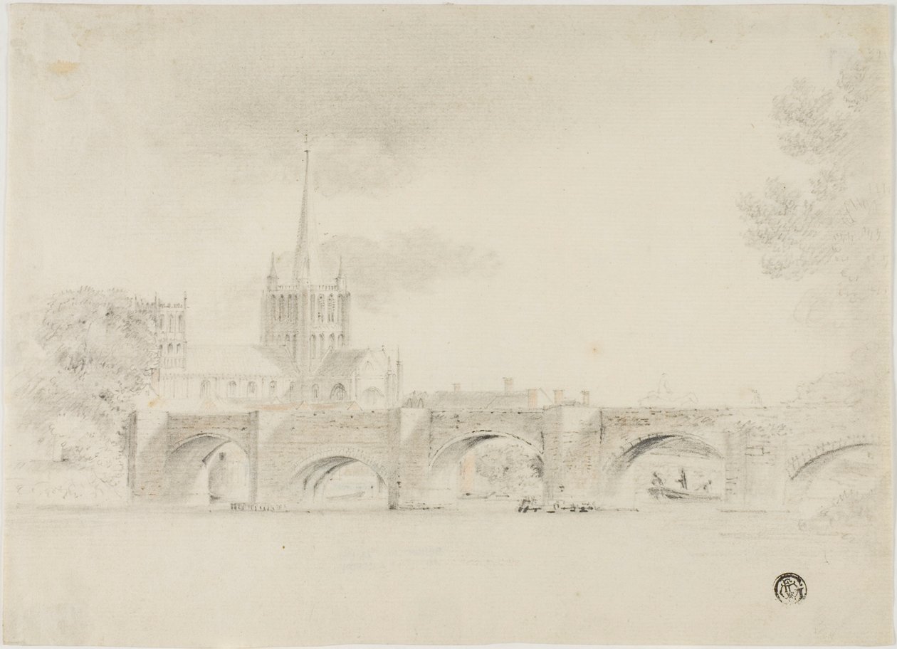 Église cathédrale et pont, Hereford - Unknown artist