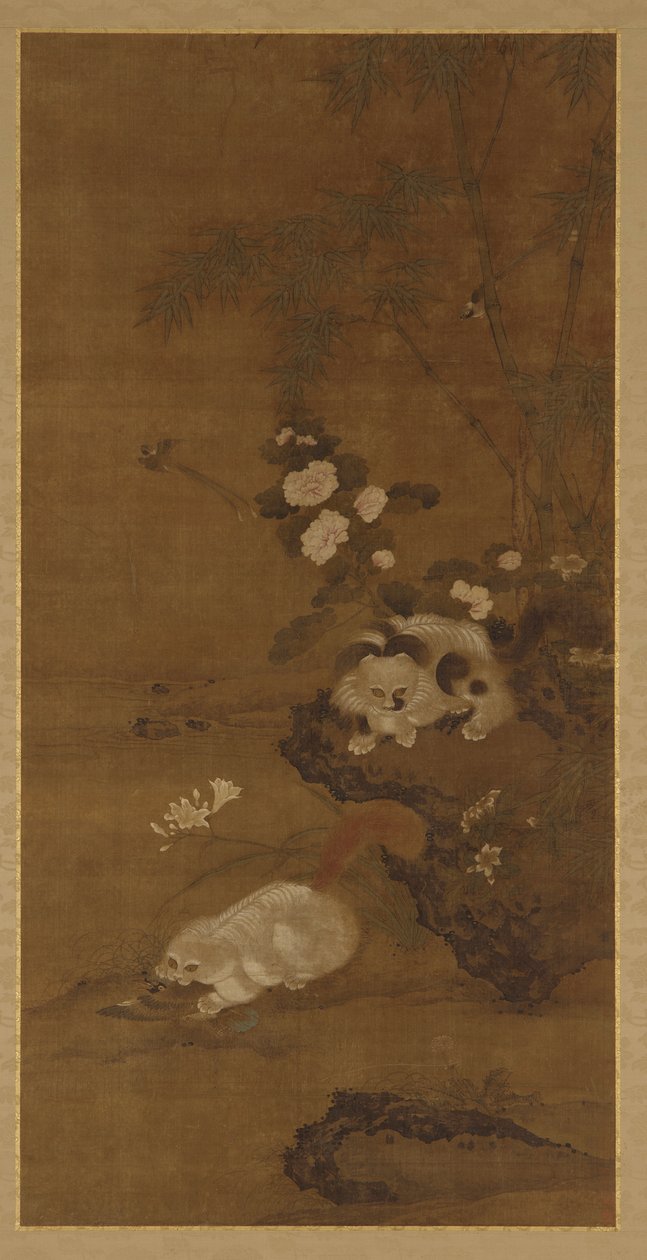 Chats, oiseaux et fleurs - Unknown artist