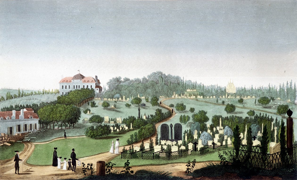 Cimetière du Père Lachaise, vers 1820 - dans « Vues de Paris » par Courvoisier - Unknown artist