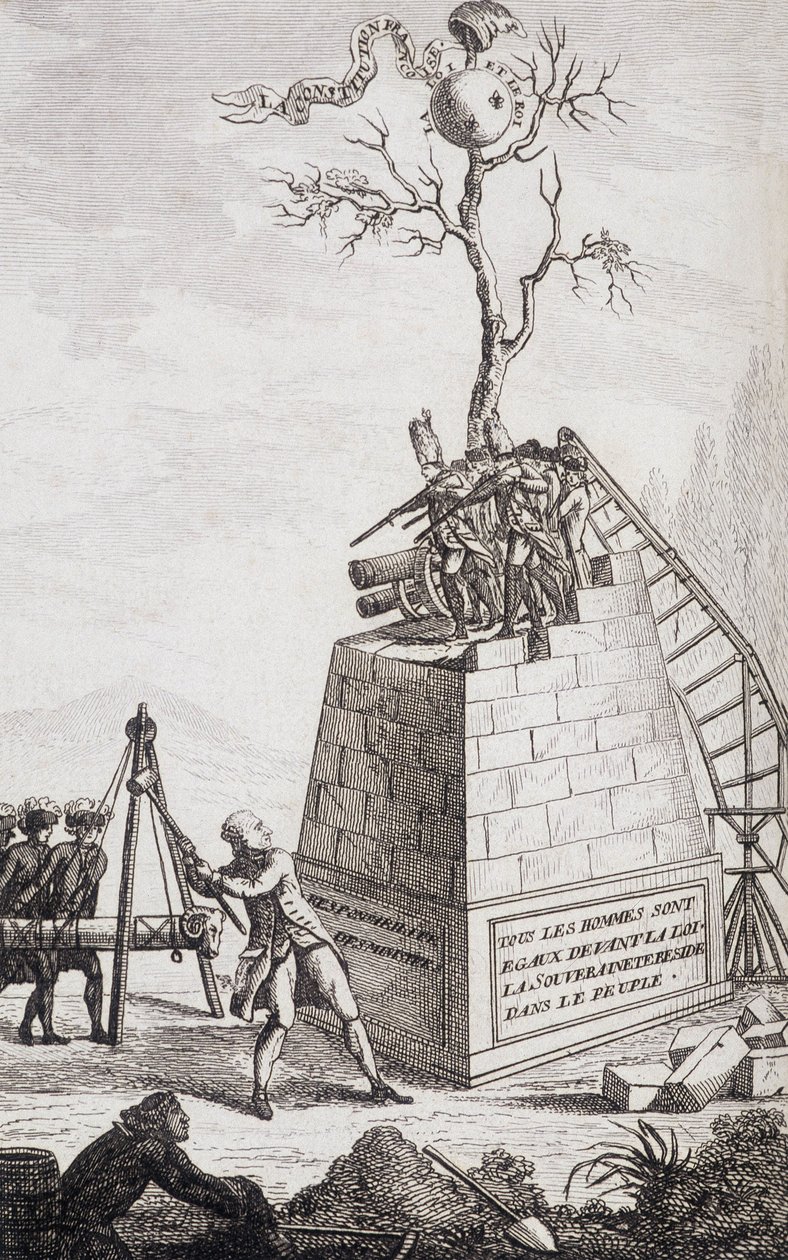 Charge contre Necker - Frontispice dans « Supplément à la vie privée et ministère érielle de M. Necker, Directeur général des Finances » par un citoyen, éd. Pellet, Genève - Unknown artist