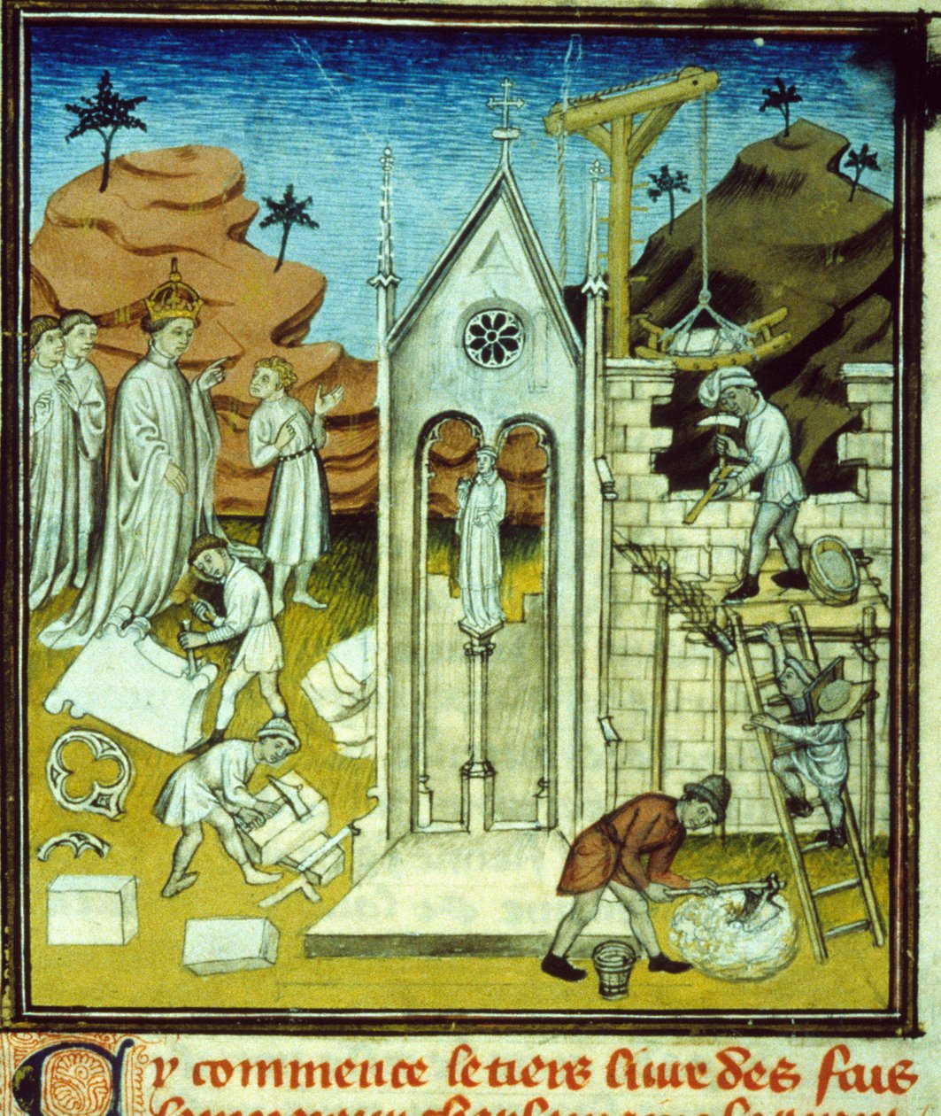 Charlemagne visitant le chantier d