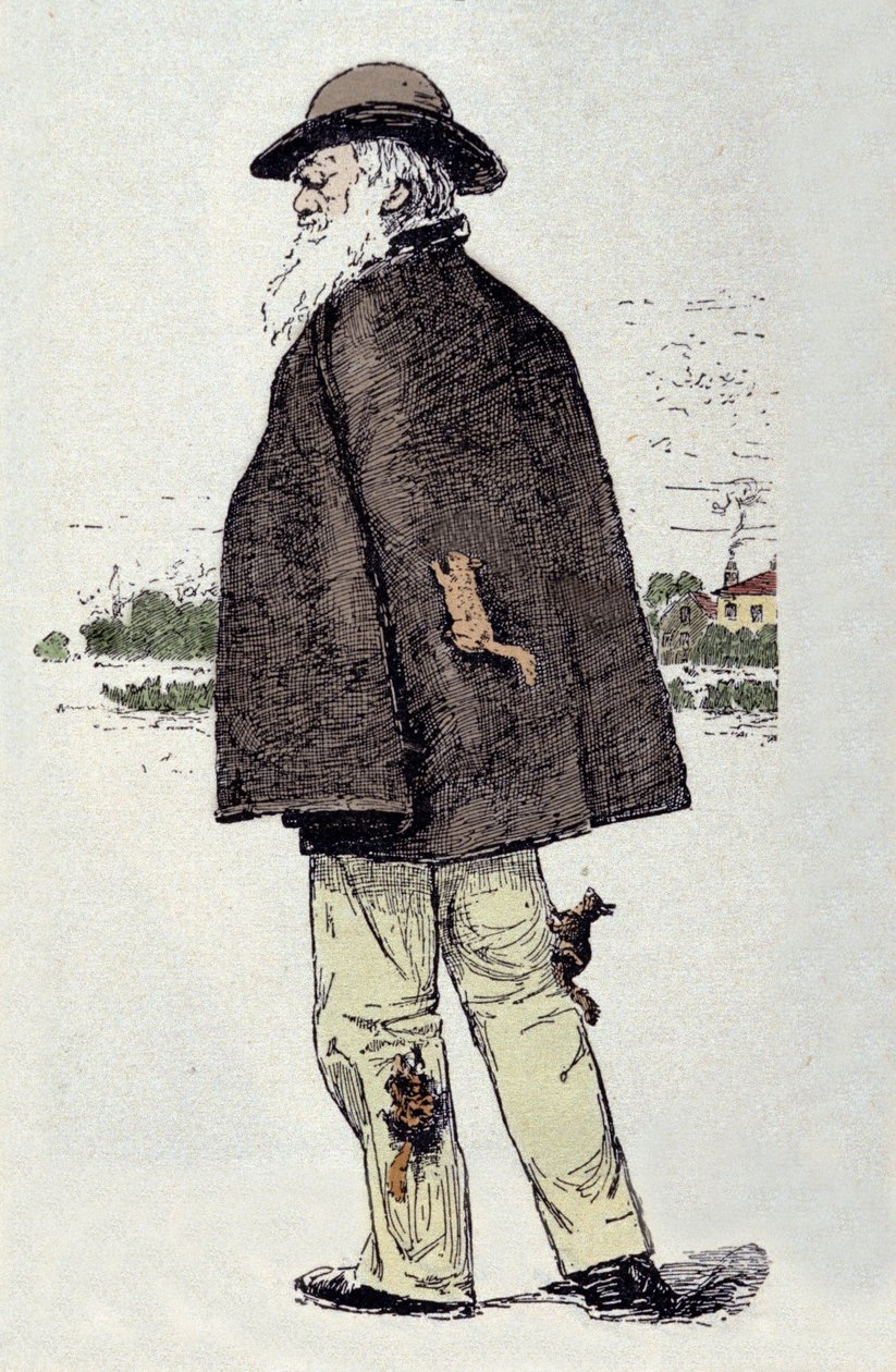 Charles Darwin (1809 - 1882), naturaliste anglais avec des écureuils - Unknown artist