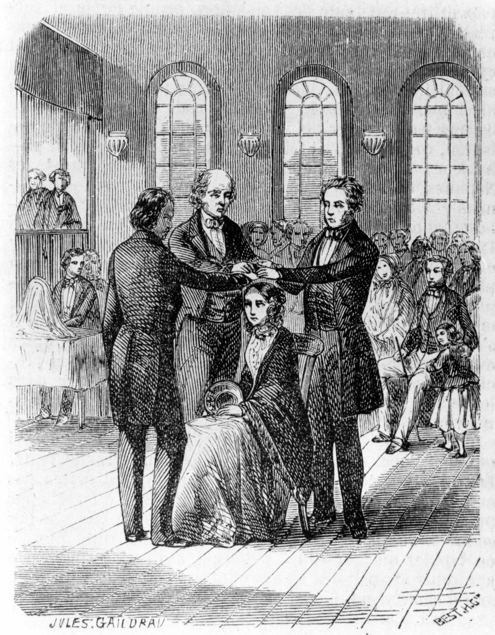 Confirmation chez les Mormons. Gravure du 19ème siècle - Unknown artist