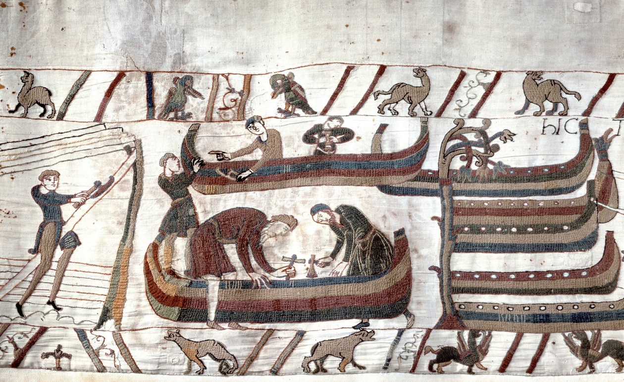 Construction de navires par ordre de Guillaume - Tapisserie de Bayeux, connue sous le nom de Broderie de la Reine Mathilde - Unknown artist