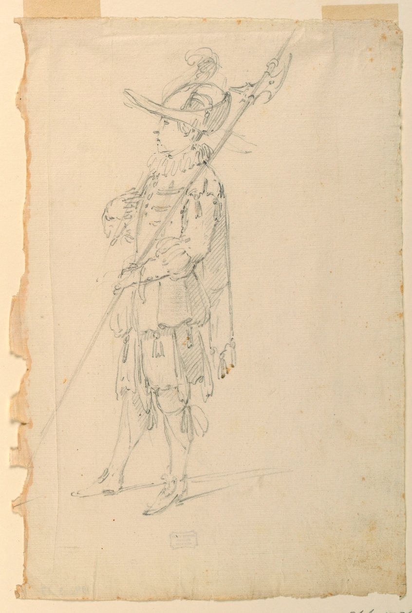 Conception de costume : Un hallebardier pour un ballet - Unknown artist