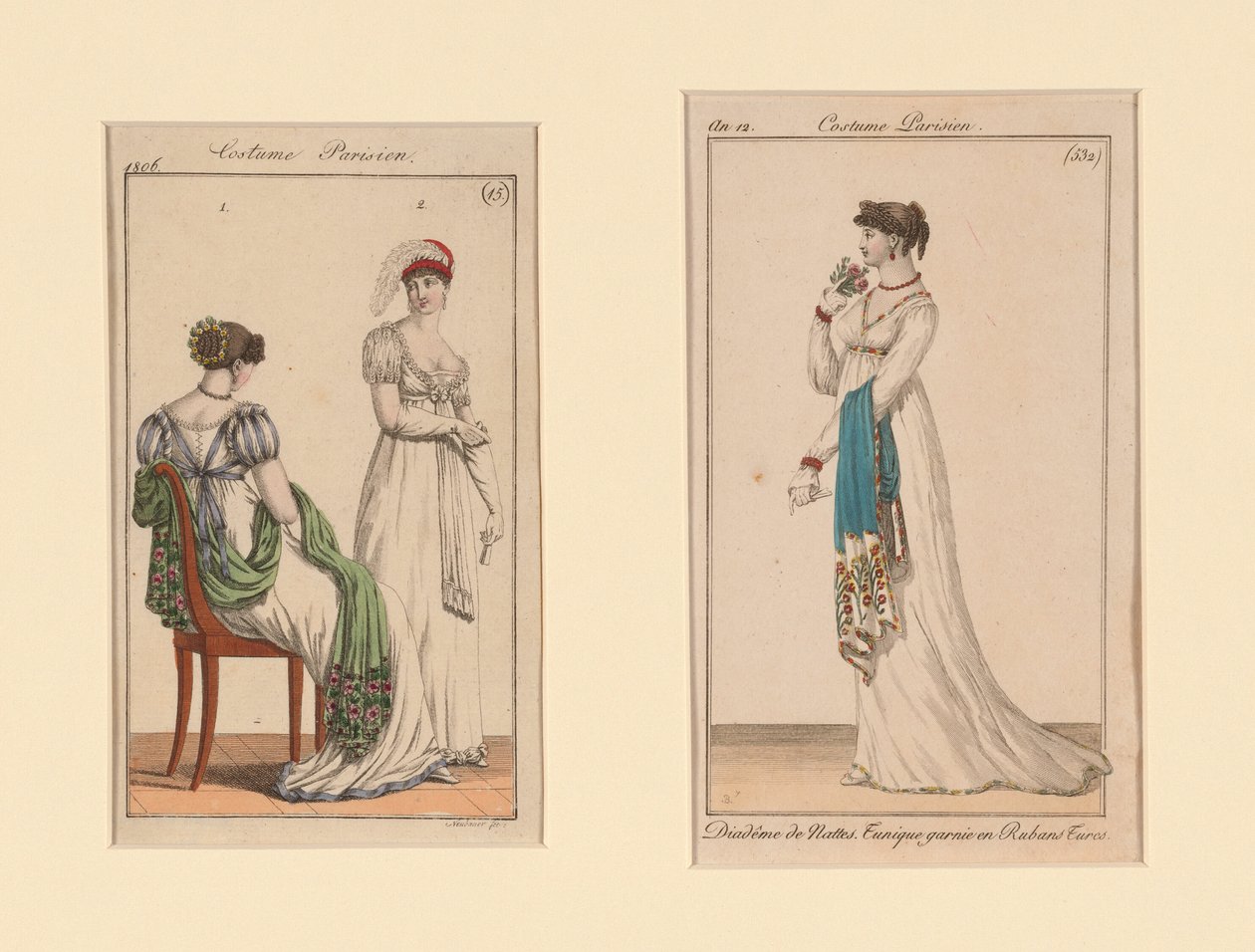 Plaques de mode du "Costume Parisien" du Journal des Dames et Des Modes et du Costume Parisien (The Journal of Ladies and Fashion) - Unknown artist
