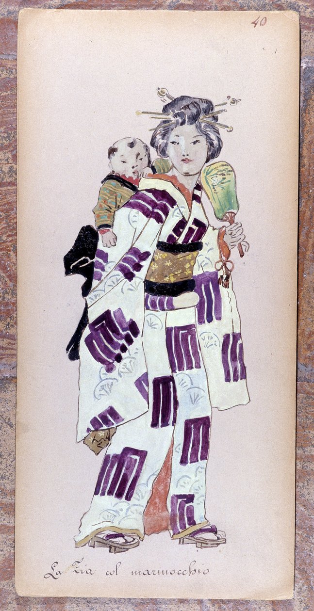 Costume de la zia con il marmocchio (Enfant) pour la création de Madame Butterfly par Giacomo Puccini en 1904. Collection du Museo della Scala à Milan - Unknown artist