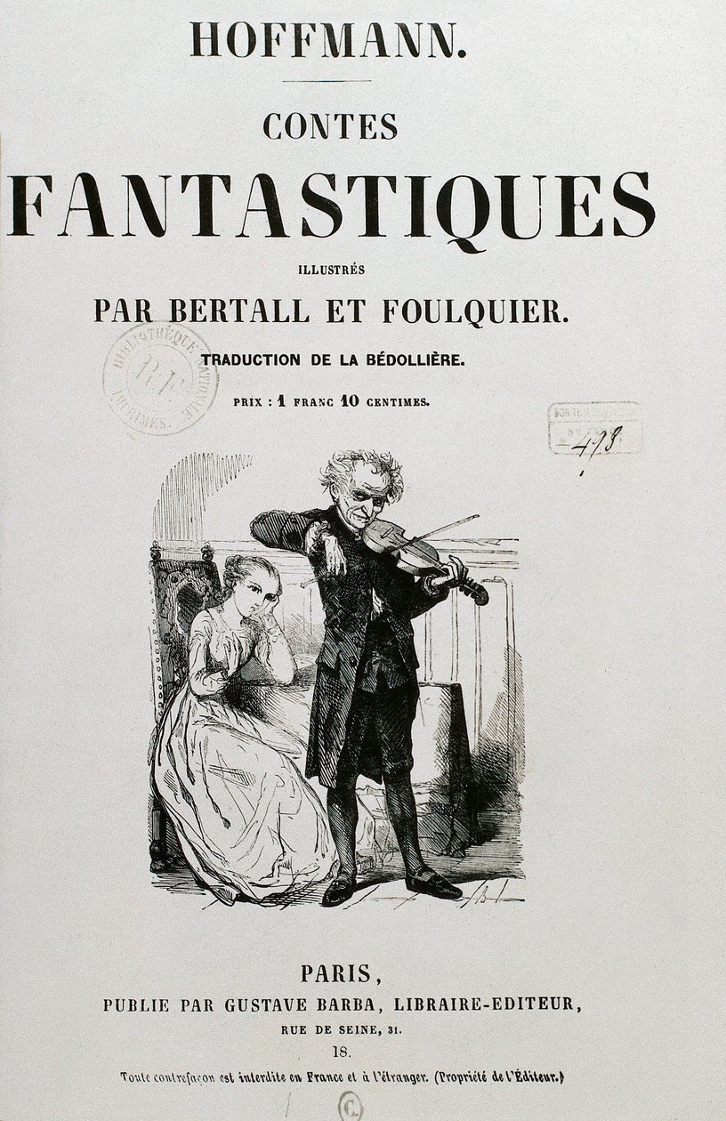 Conseiller Krespel (Rat Krespel), couverture de "Les contes fantastiques" par Ernst Theodor Amadeus Hoffmann - Unknown artist