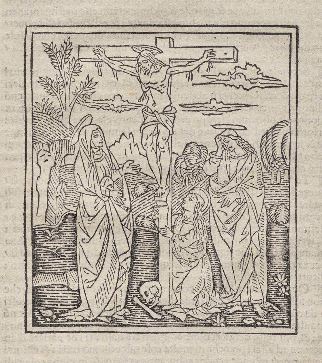 Crucifixion; publié dans Operette: Regola a tutti religiosi, Trattato del sacramento e dei misteri della Messa, Ragola del ben vivere - Unknown artist