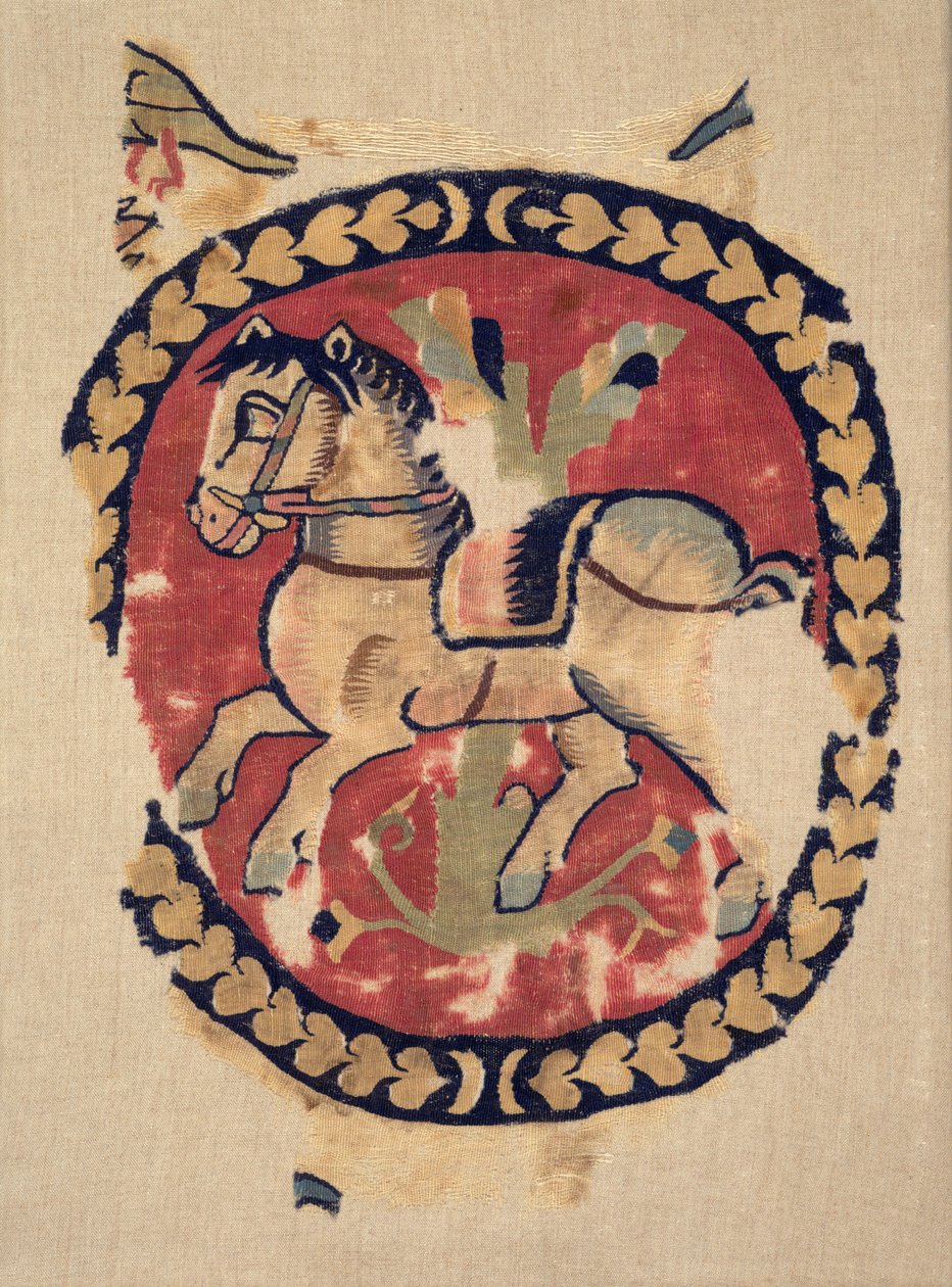 Fragment de rideau avec cheval au galop - Unknown artist