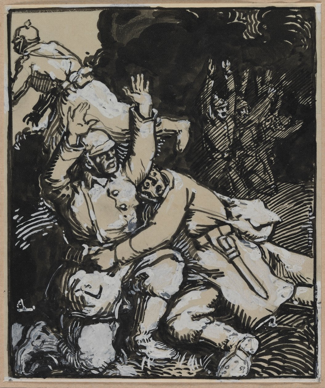 Dans une Tranchée, des Soldats Allemands se Rendent - Unknown artist