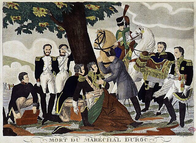 Mort du maréchal Duroc, duc de Frioul, en 1813 (mortellement blessé à Bautzen) assisté par Napoléon Ier et Murat - Unknown artist