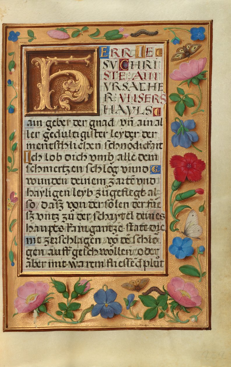 Page de texte décorée - Unknown artist