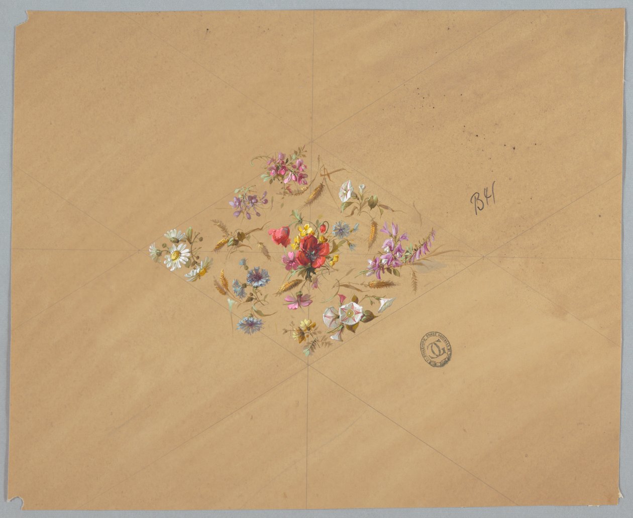 Conception pour papier peint et textiles : Fleurs - Unknown artist