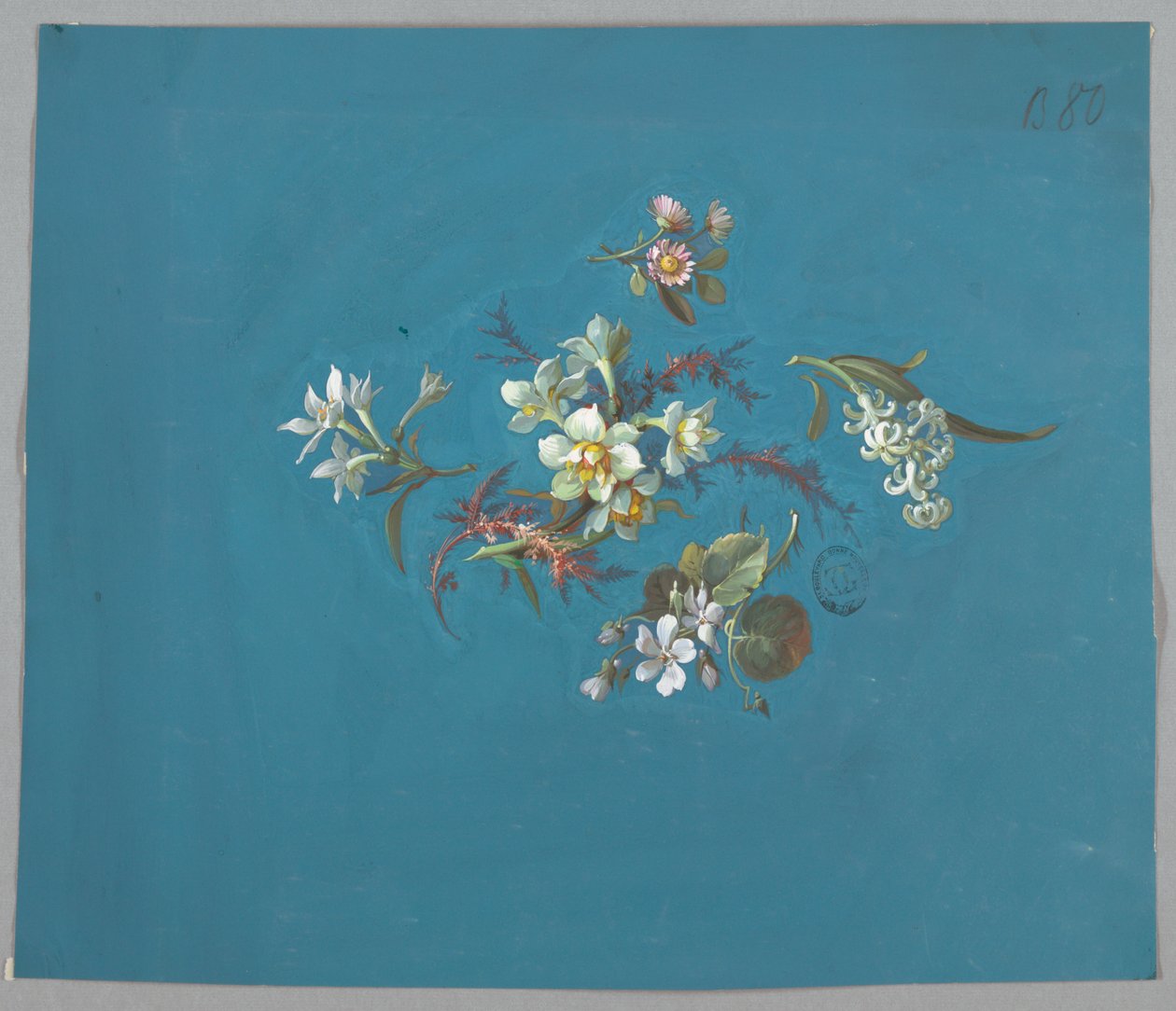 Conception pour papier peint et textiles, fleurs - Unknown artist