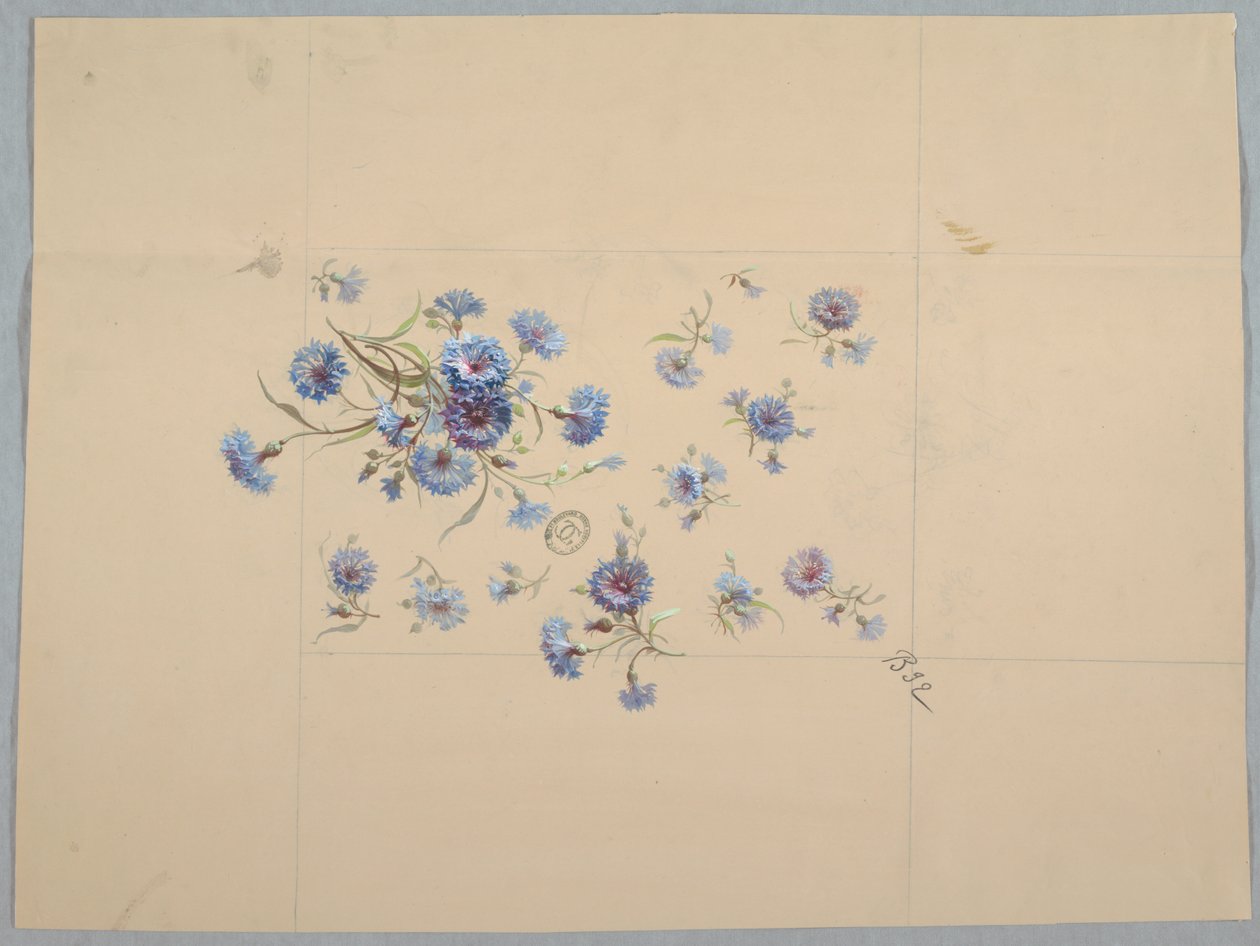 Dessins pour papiers peints et textiles : Fleurs - Unknown artist