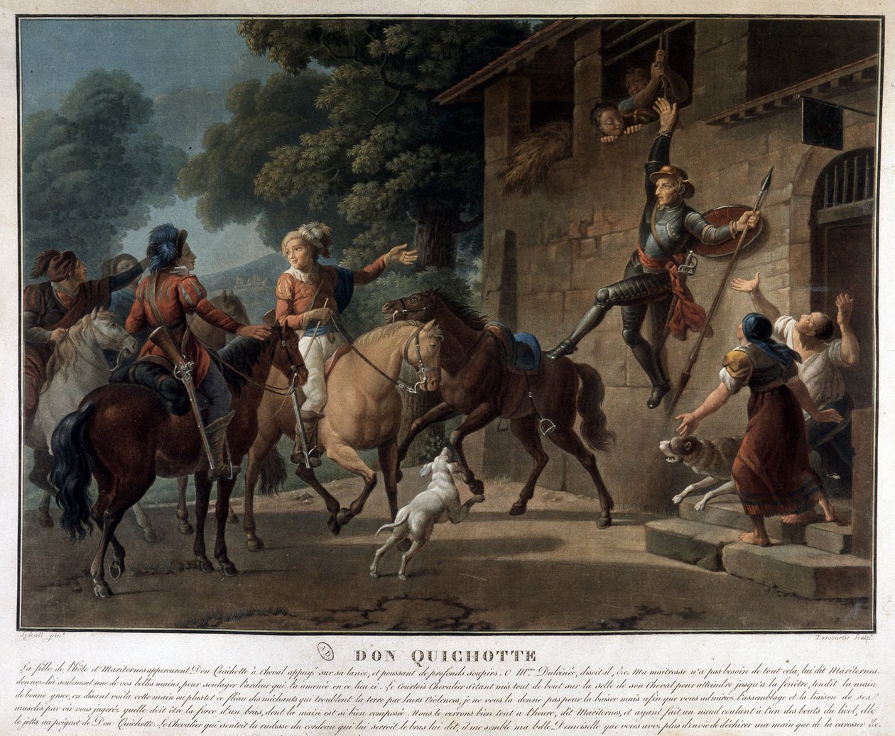 Don Quichotte chevauchant sa lance - Unknown artist