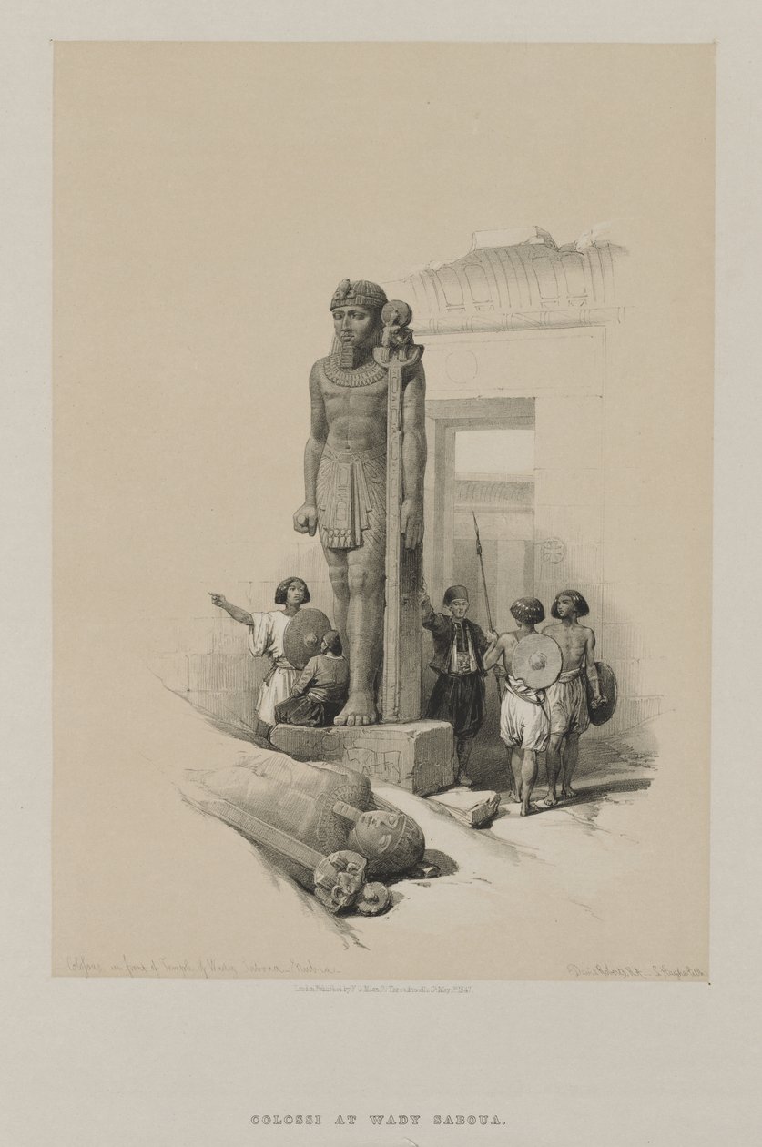 Égypte et Nubie, Volume II : Colosse devant le temple à Wady Saboua, Nubie - Unknown artist