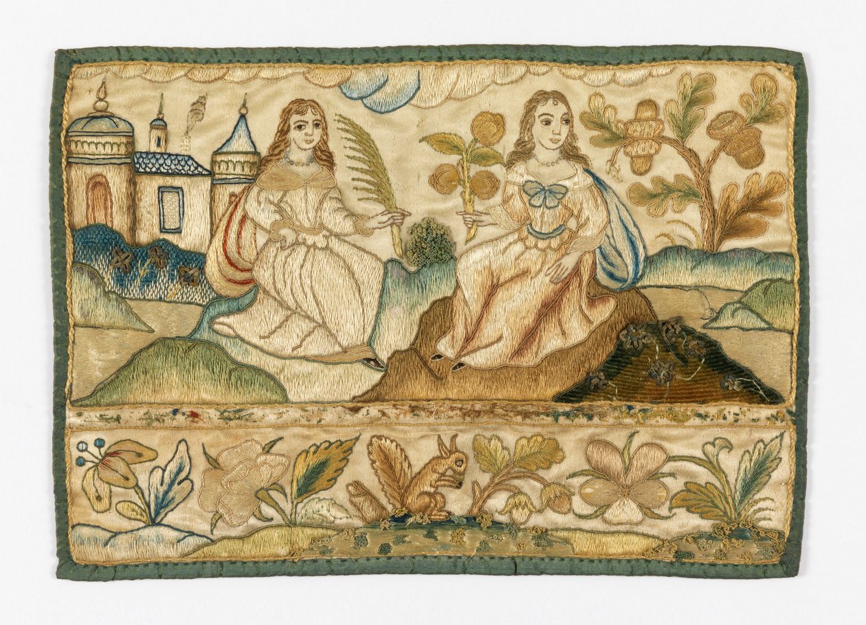 Panneau brodé pour coffret - Unknown artist
