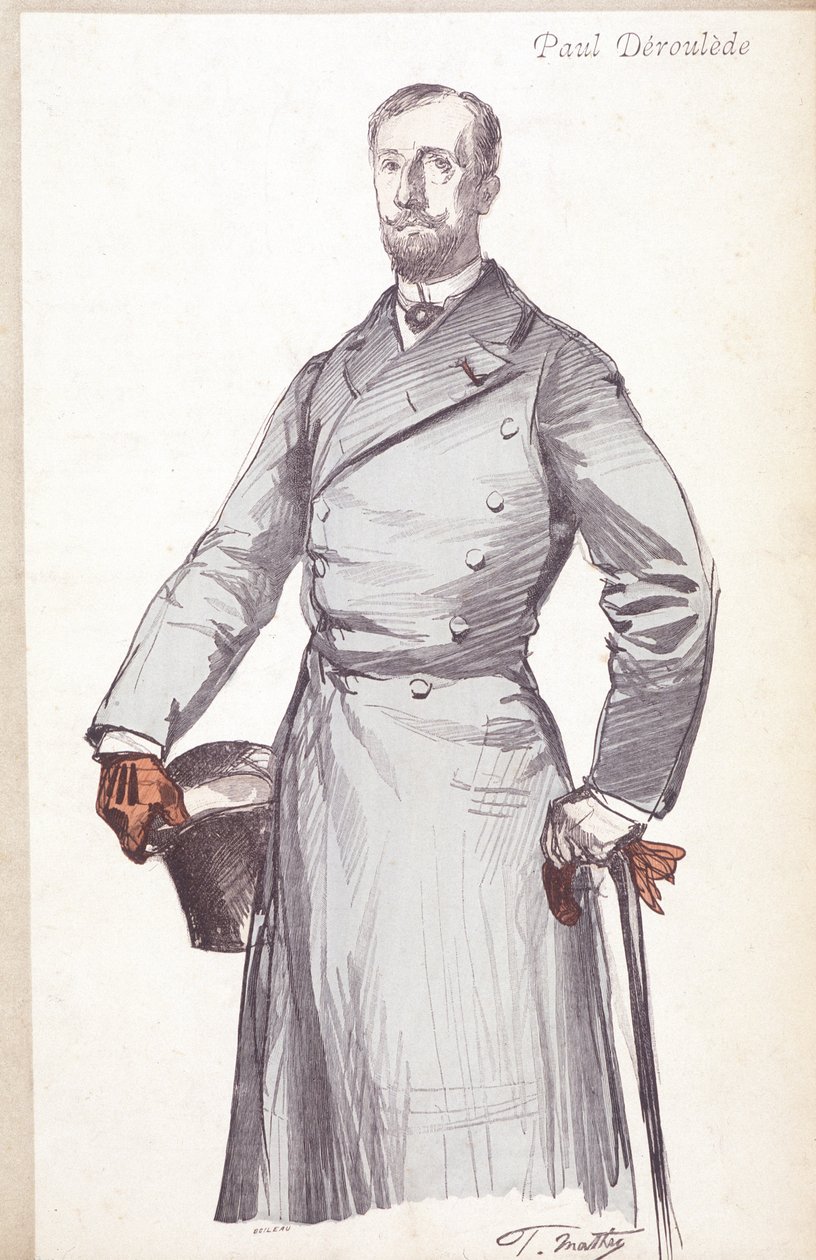 Gravure de Paul Déroulède (1846-1914), écrivain et homme politique français fondateur du Boulangisme, qui a fondé la Ligue des Patriotes - Unknown artist