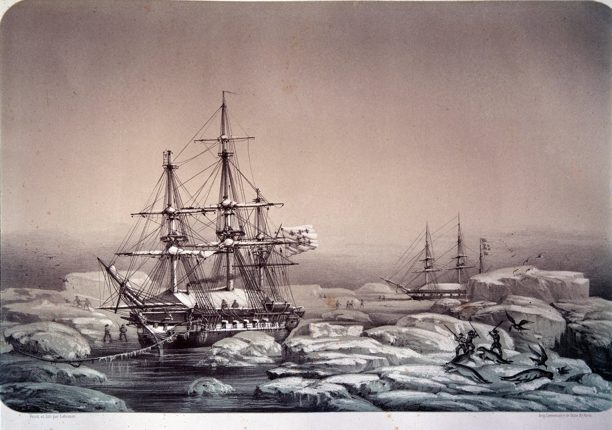 Expéditions en Antarctique (pôle sud) : le navire « Astrolabe » (nouveau nom du « Shell ») de Jules Dumont d