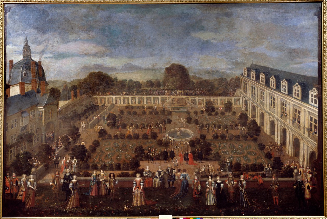 Fête au Palais Ducal en 1673 pour le séjour du roi Louis XIV et de sa cour. Peinture anonyme - Unknown artist