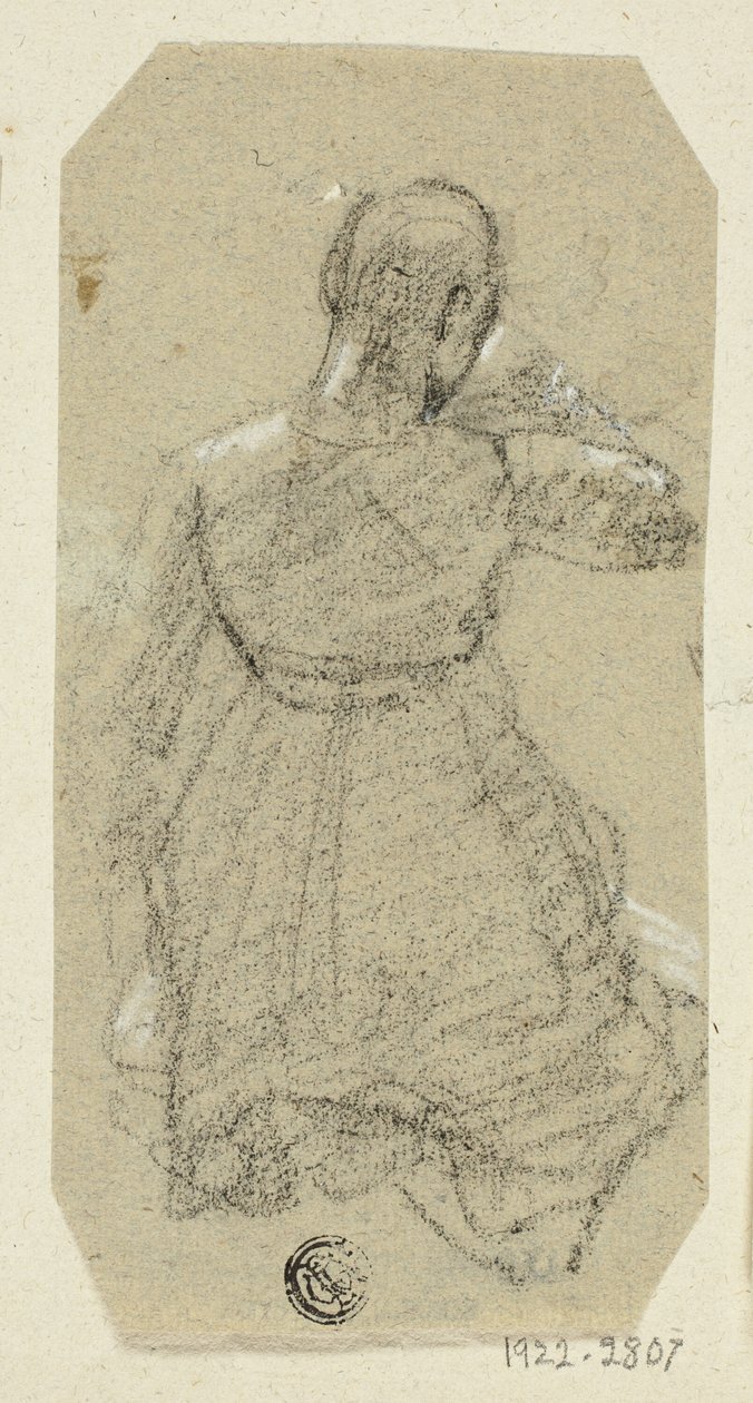 Femme agenouillée, vue de derrière - Unknown artist