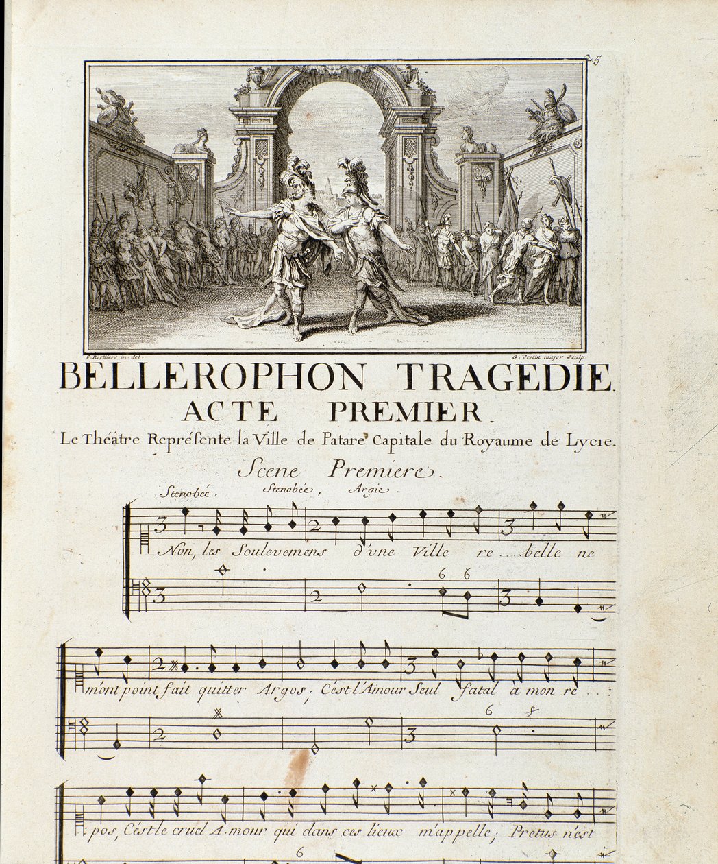 Premier acte de Bellerophon, tragédie lyrique en cinq actes avec un prologue par Jean Baptiste Lully (1714) - Unknown artist