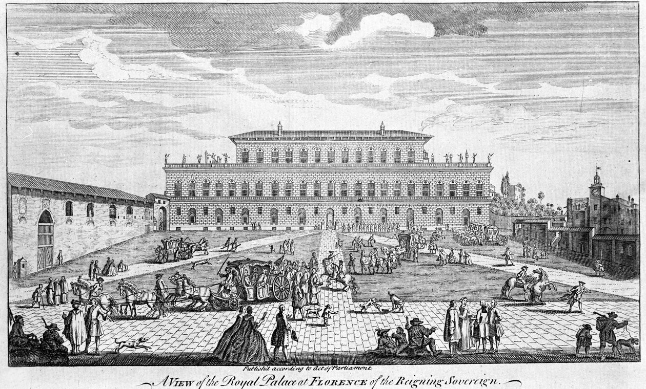 Florence : Vue du Palais Pitti au milieu du 18ème siècle - Unknown artist