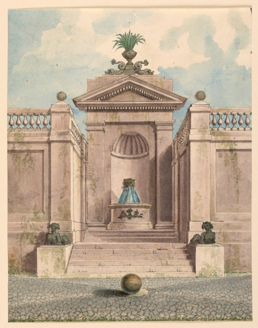 Fontaine dans une niche - Unknown artist