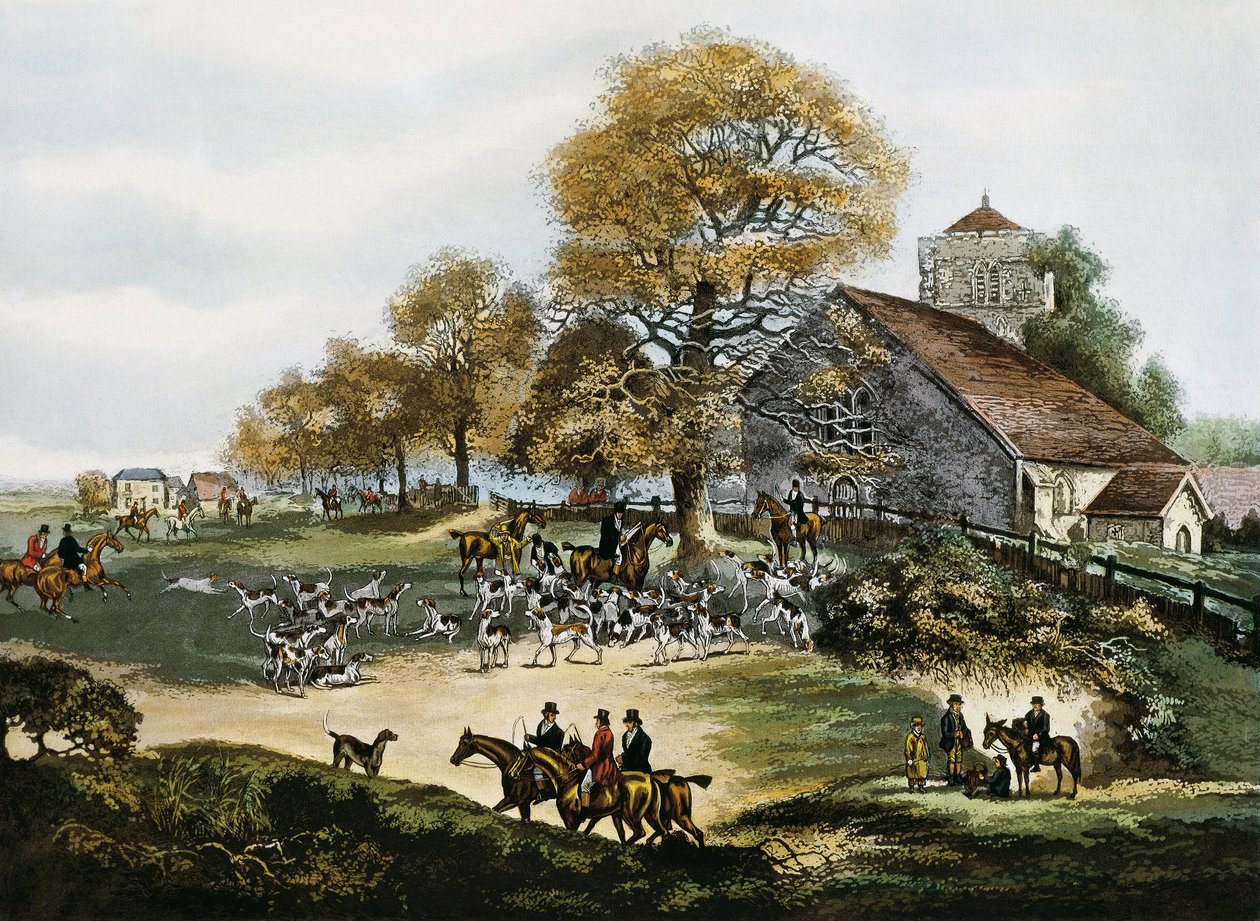 Chasse au renard dans le Surrey, Grande-Bretagne - Unknown artist