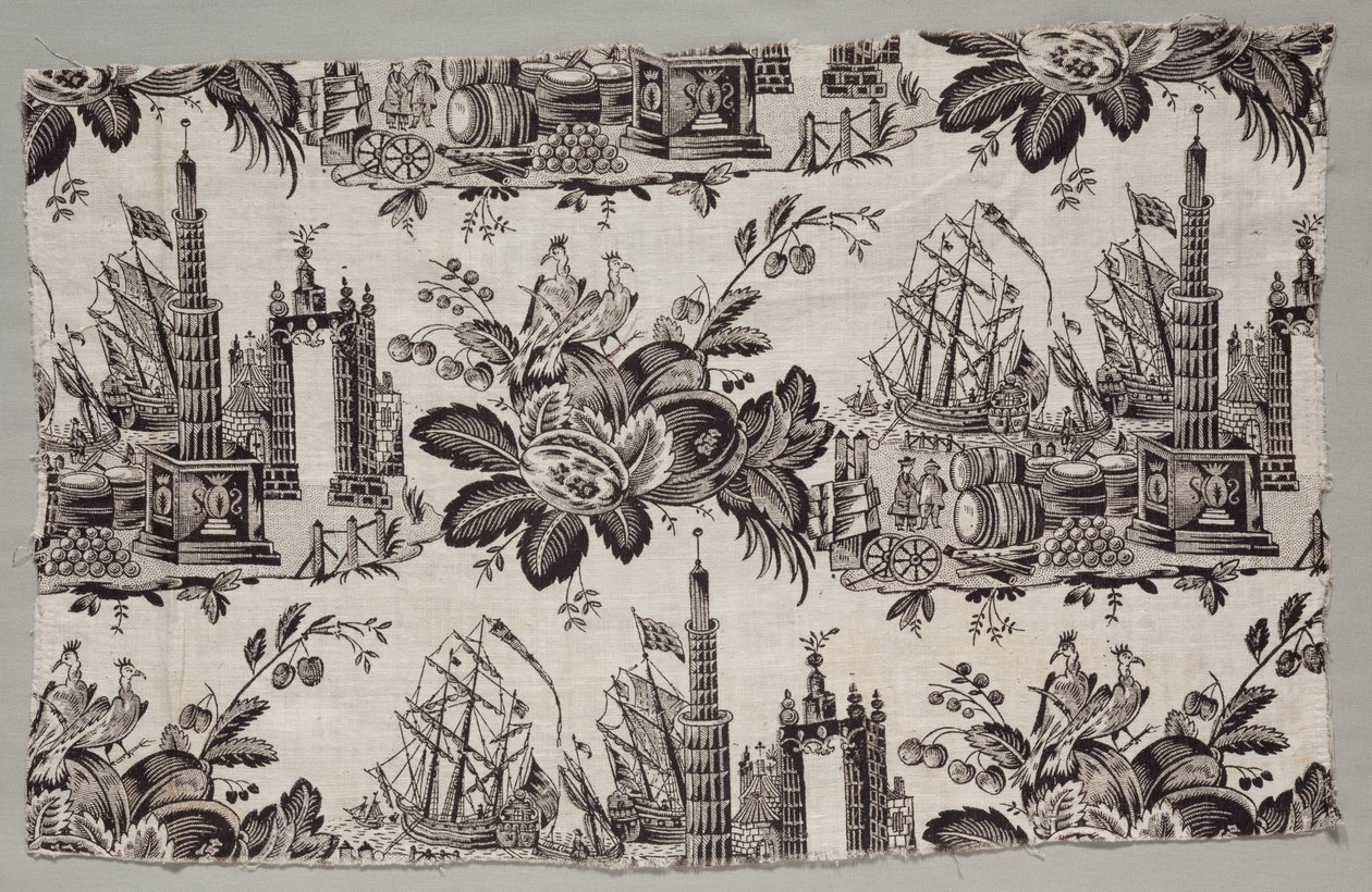 Fragment de coton imprimé à la planche de bois - Unknown artist
