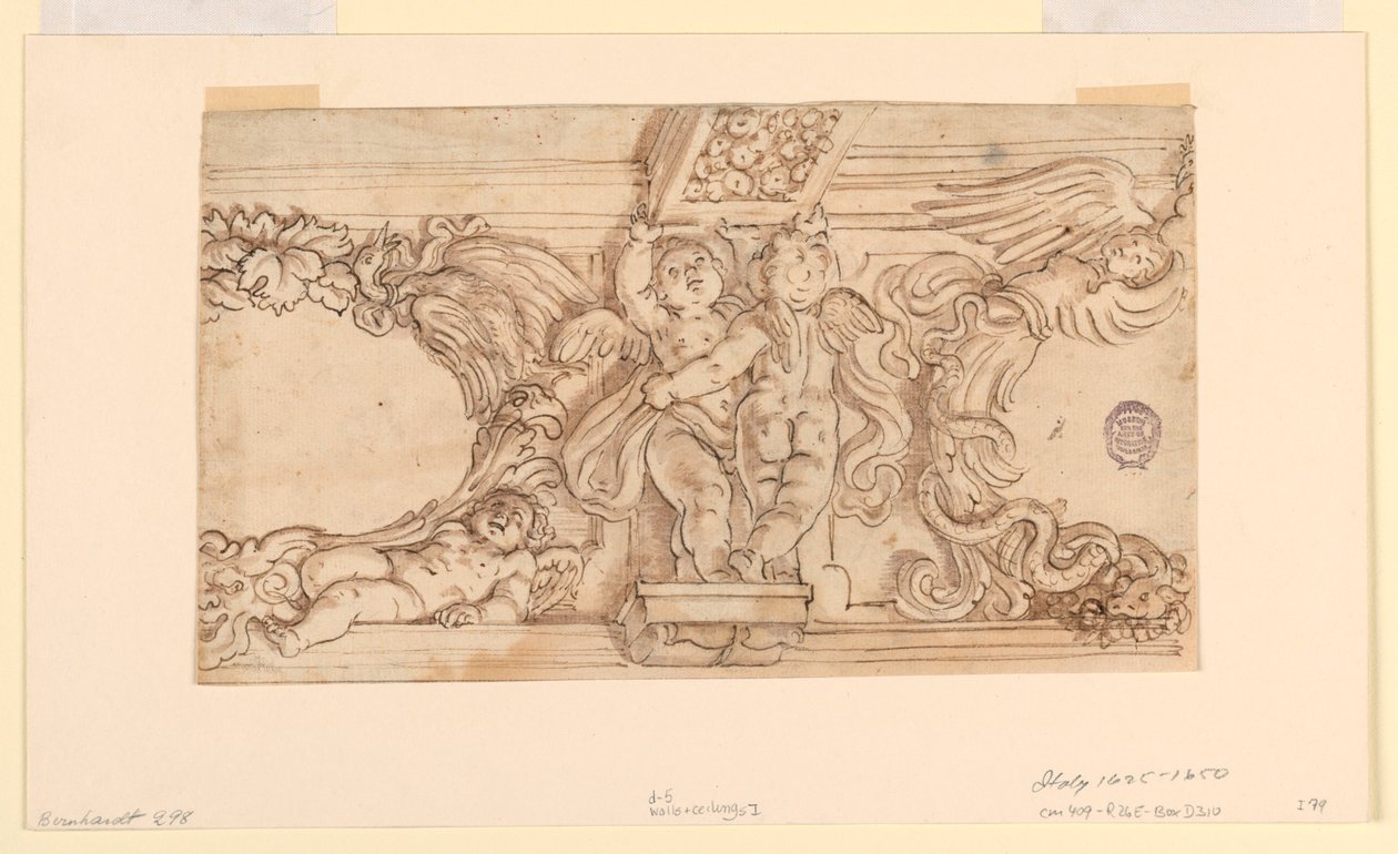 Frise avec putti et médaillons - Unknown artist