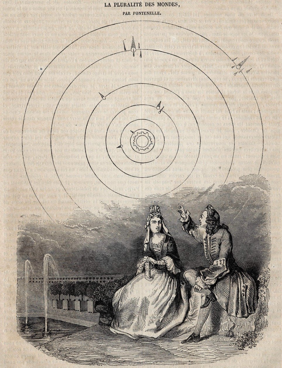 Frontispice de la « pluralité des mondes » par Bernard Le Bouyer de Fontenelle (1657-1757) gravé par Bernard Picard en 1756 - Unknown artist