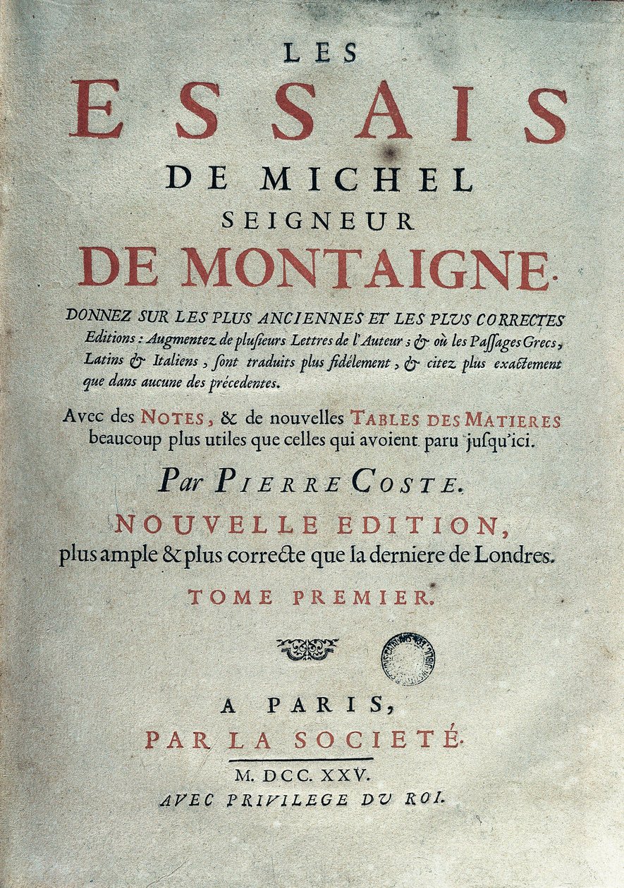 Frontispice des "Essais" de l