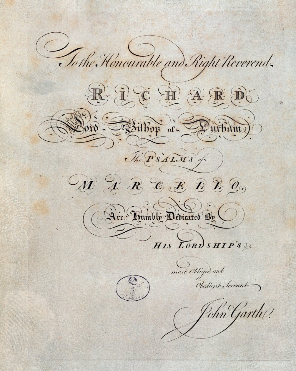 Frontispice des "Psaumes" de Benedetto Marcello - Unknown artist