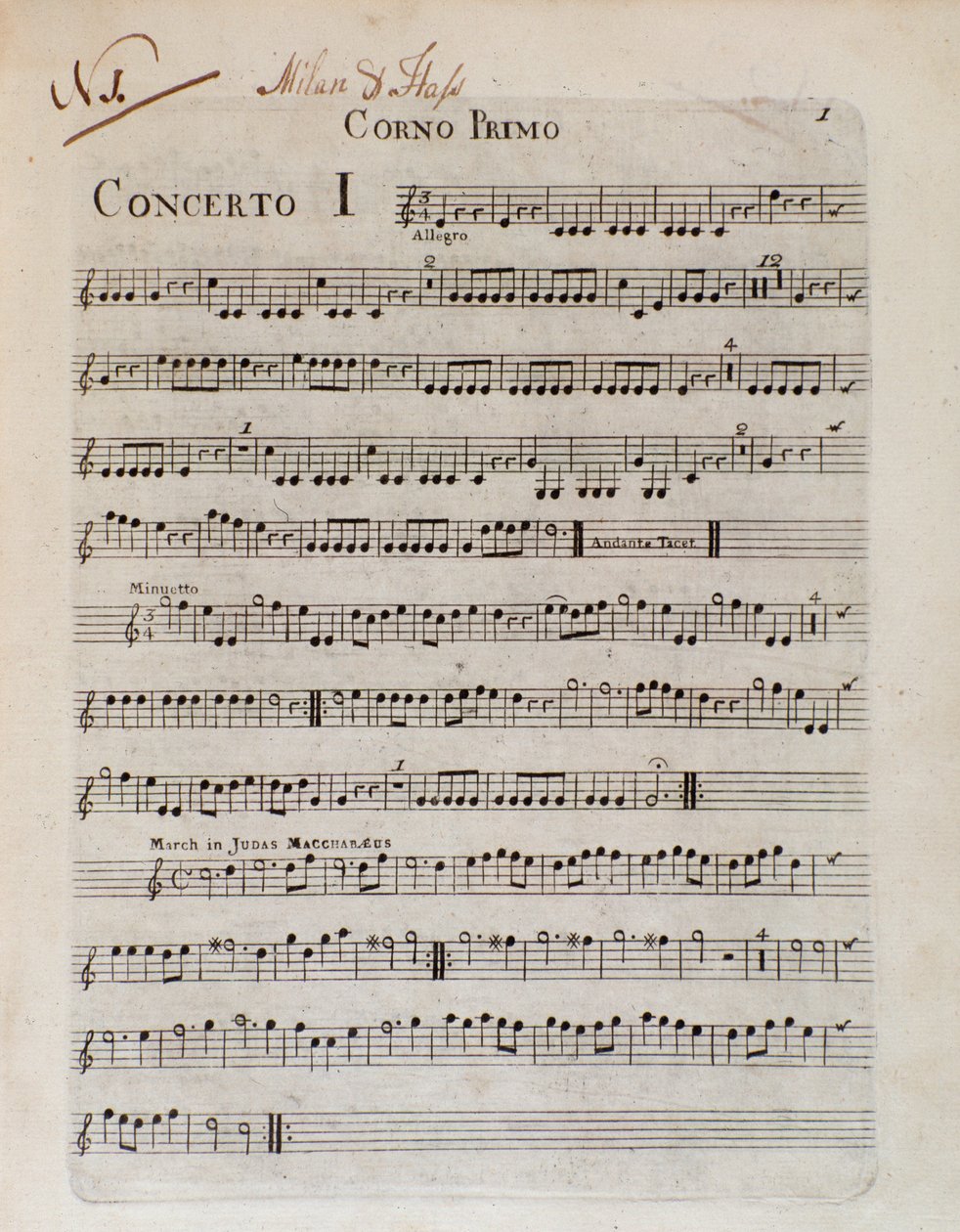 Frontispice de la partition de Six concertos en 8 parties par G B Sammartini et J A Hasse - Unknown artist