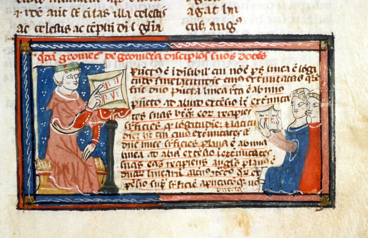Course de Géomètre - Enluminure du Moyen Âge (ref. 418) - Unknown artist
